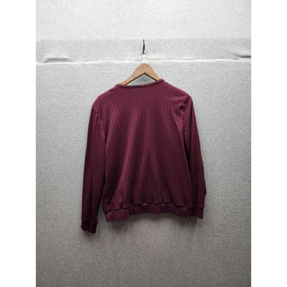 Alfred Dunner Burgundy Embroidered Floral Button-Up Cardigan Sweater Large 65% P - Picture 4 of 4